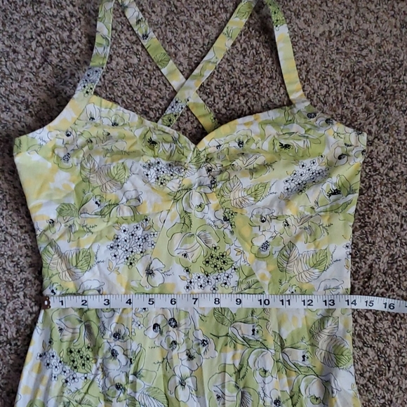 Loft yellow floral sun dress, size 4 - Picture 7 of 8